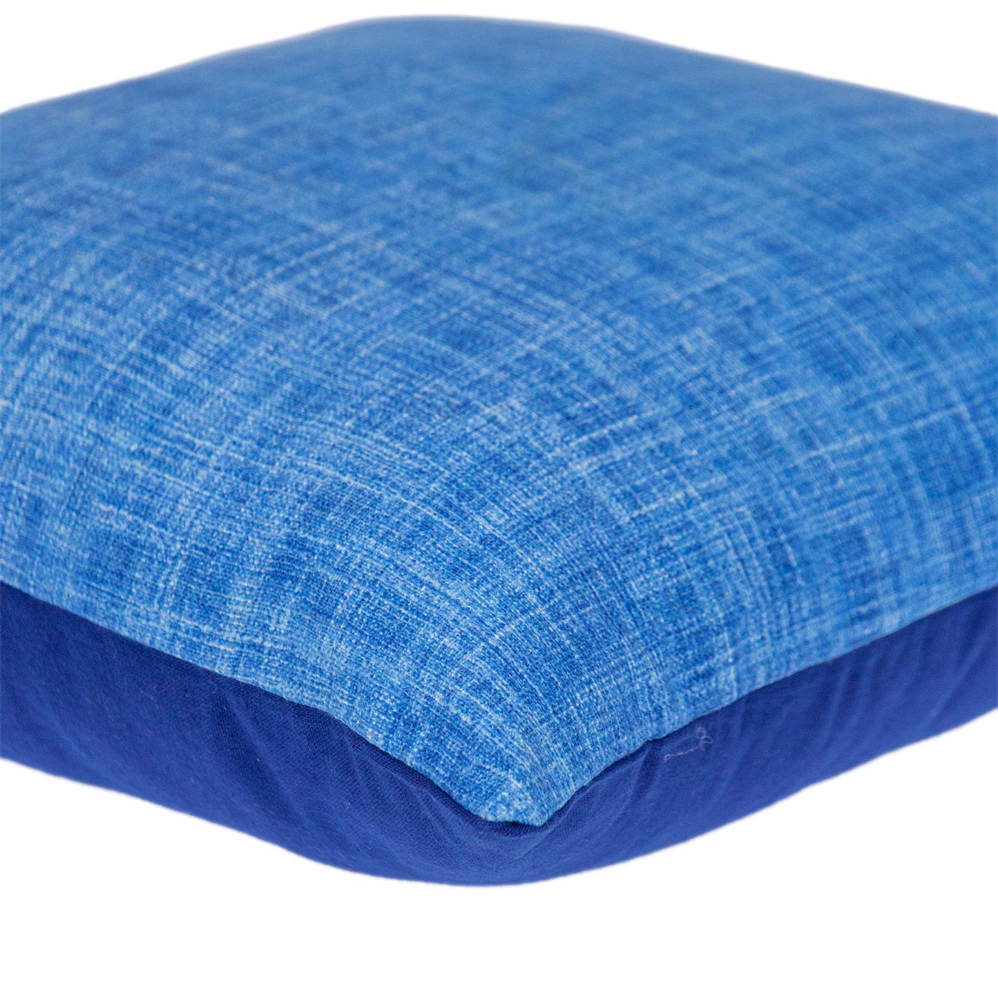 18" Blue Weave Cotton Throw Pillow