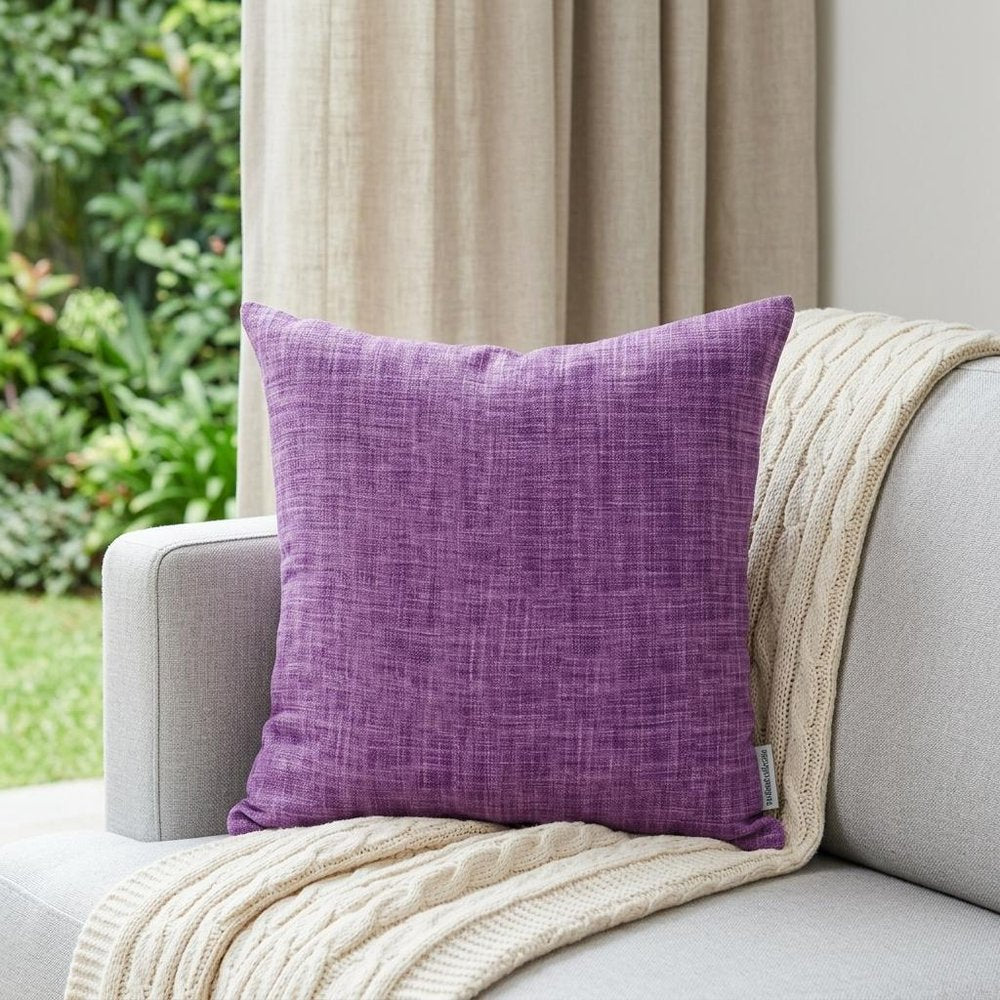 18" Purple Weave Cotton Throw Pillow