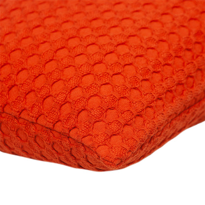 14" X 26" Orange Cotton Lumbar Throw Pillow With Texture