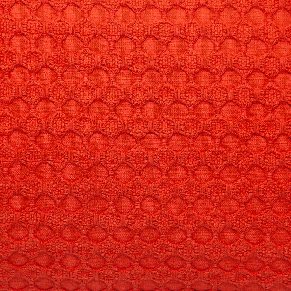 14" X 26" Orange Cotton Lumbar Throw Pillow with Texture