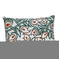 14" X 24" Green and White Cotton Lumbar Throw Pillow with Embroidery