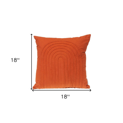 18" Orange Geometric Cotton Throw Pillow