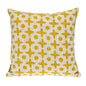18" Yellow and White Geometric Cotton Throw Pillow
