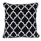 20" Black and White Geometric Cotton Throw Pillow