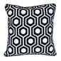 20" Black and White Geometric Cotton Throw Pillow