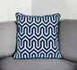 20" Blue Geometric Cotton Throw Pillow