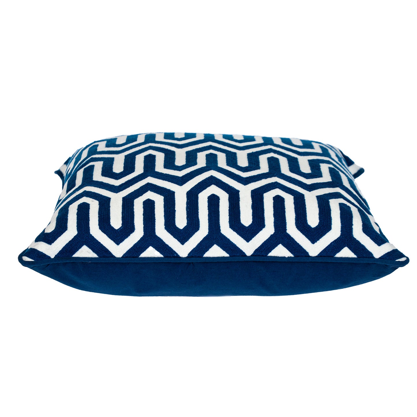 20" Blue Geometric Cotton Throw Pillow