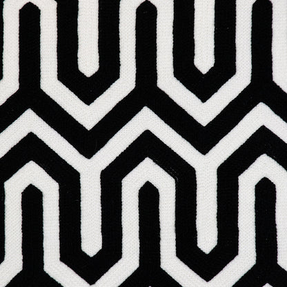 20" Black Geometric Cotton Throw Pillow