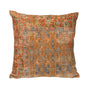 18" Blue and Pink Damask Cotton Throw Pillow