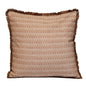 24" Brown and White Striped Cotton Throw Pillow With Fringe