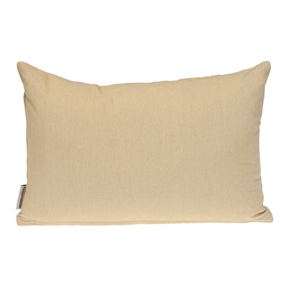 14" X 20" Beige and Gold Striped Cotton Blend Throw Pillow