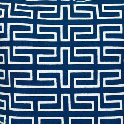 20" Blue Geometric Cotton Throw Pillow