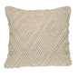 20" Off White Geometric Cotton Throw Pillow