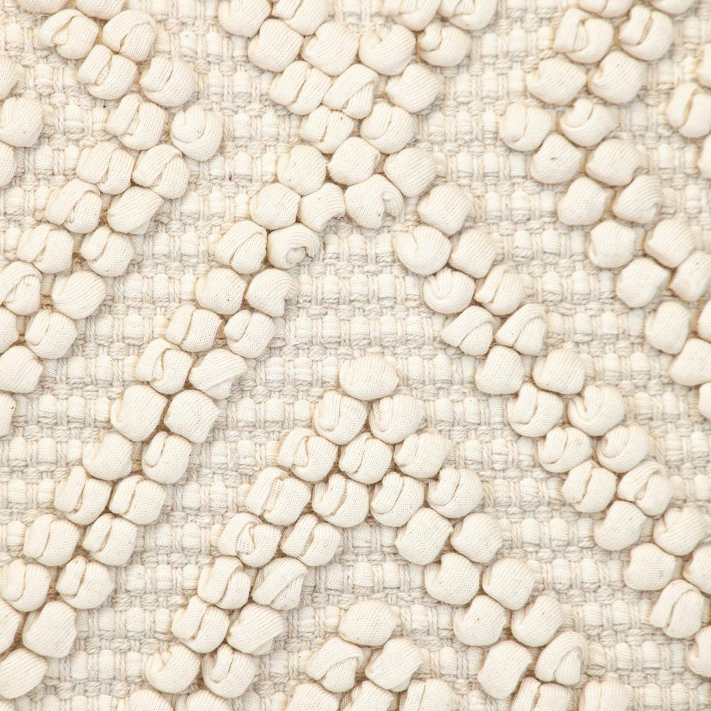 20" Off White Geometric Cotton Throw Pillow