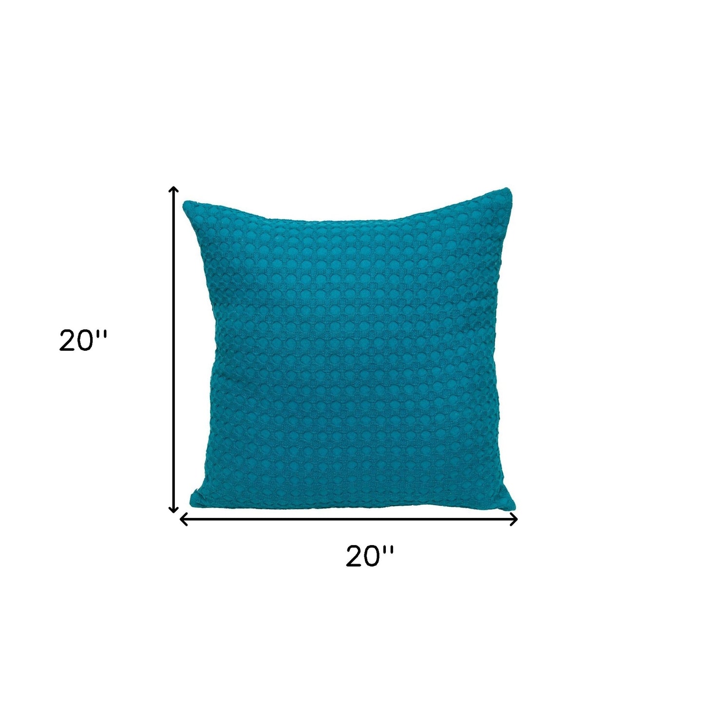 20" Blue Cotton Throw Pillow With Texture