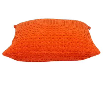 20" Orange Cotton Throw Pillow With Texture