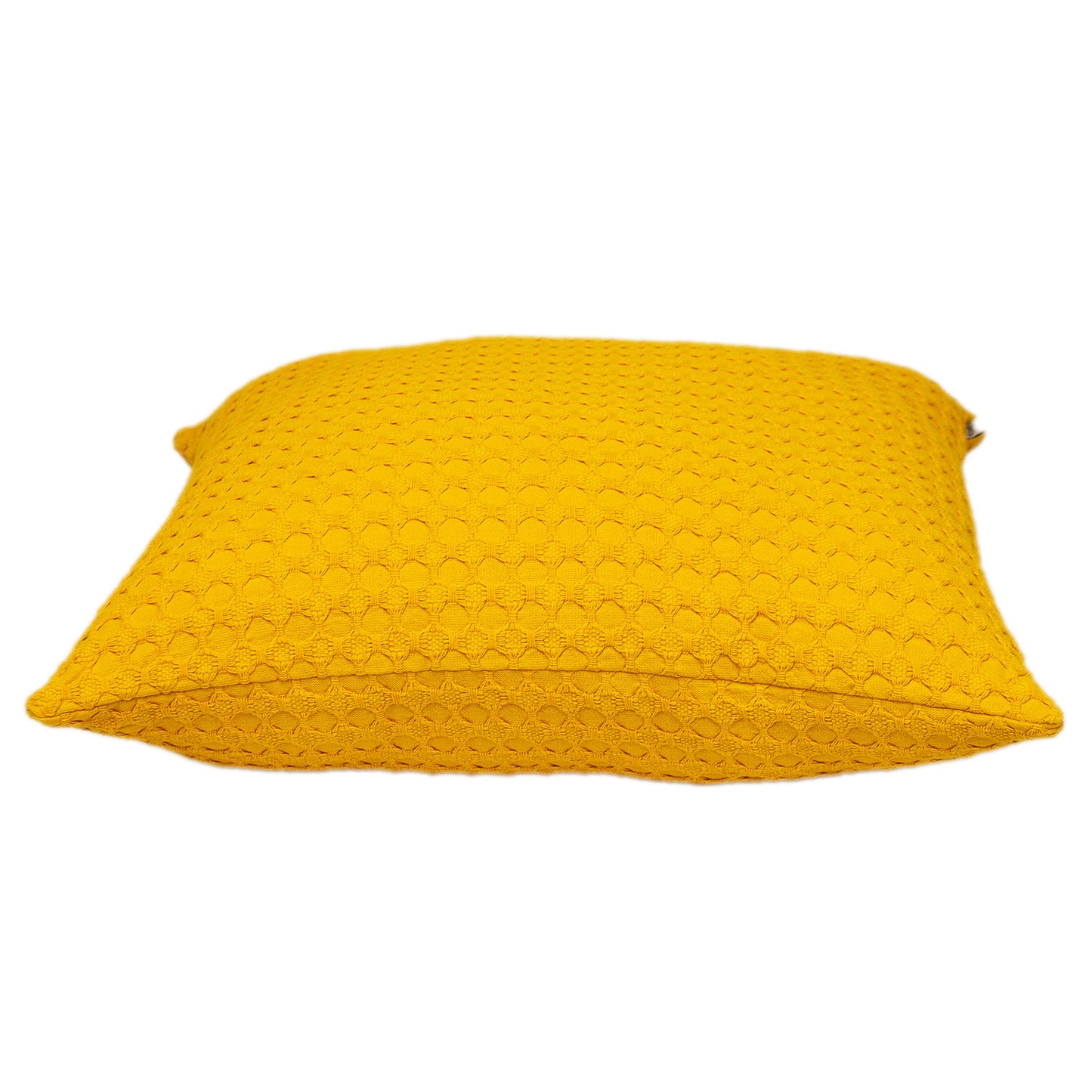 20" Yellow Cotton Throw Pillow With Texture