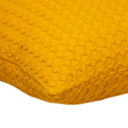 20" Yellow Cotton Throw Pillow With Texture