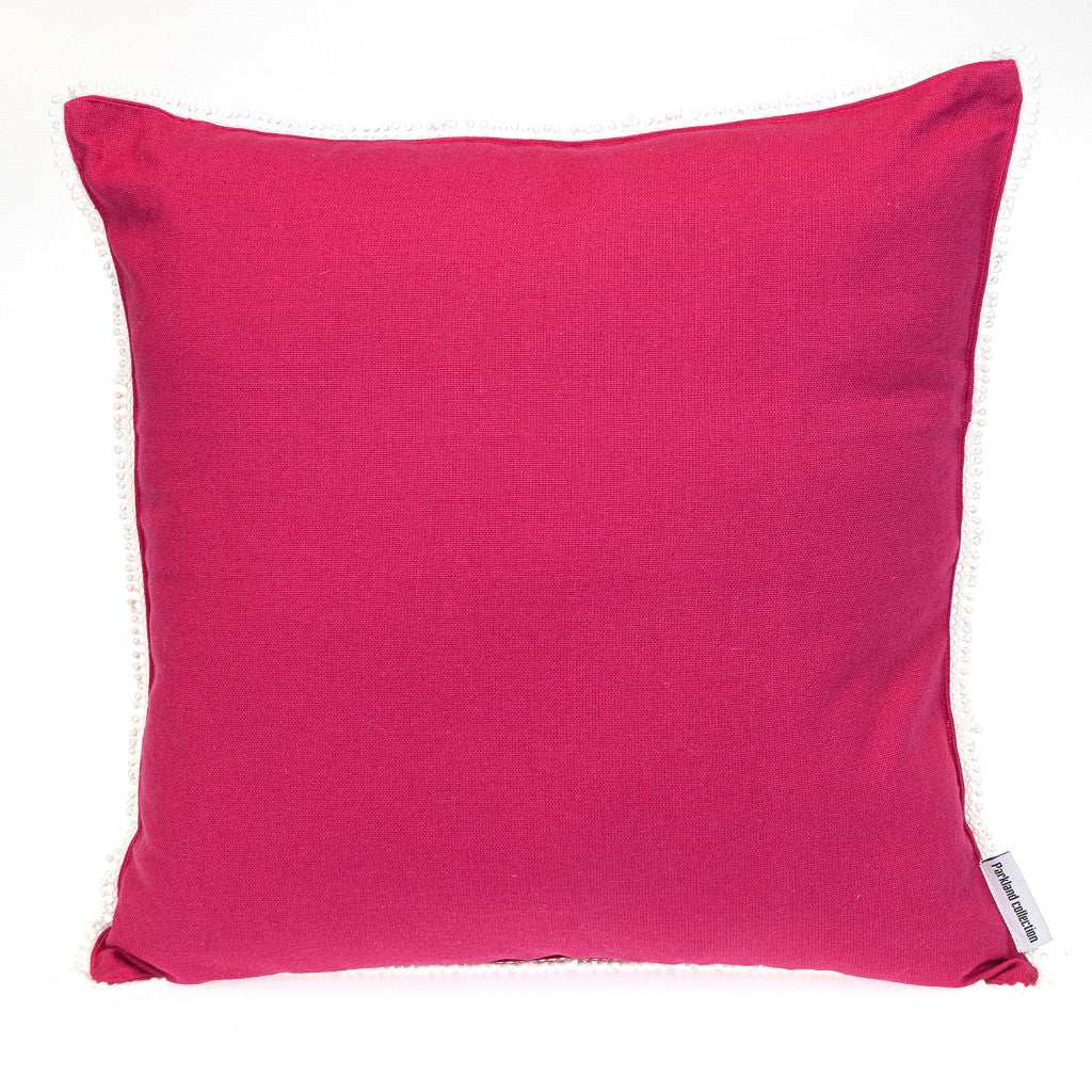 16" Pink Cotton Throw Pillow