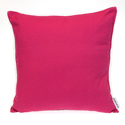 16" Pink Cotton Throw Pillow