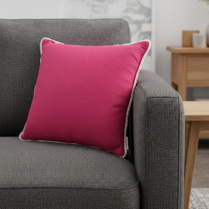 16" Pink Cotton Throw Pillow