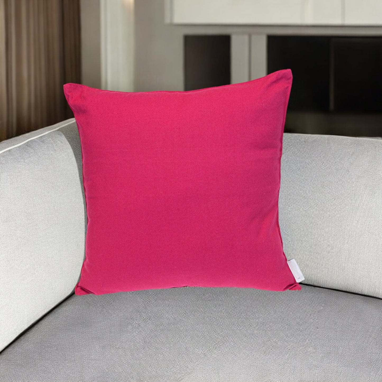 16" Pink Cotton Throw Pillow