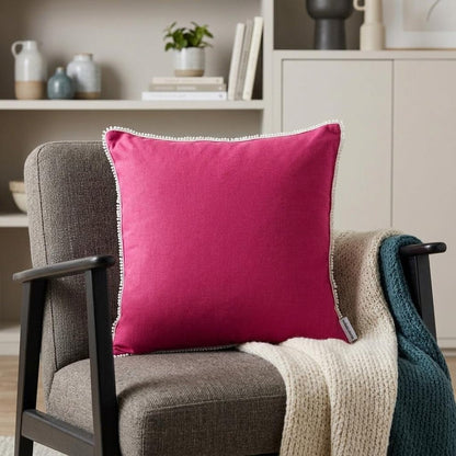 16" Pink Cotton Throw Pillow