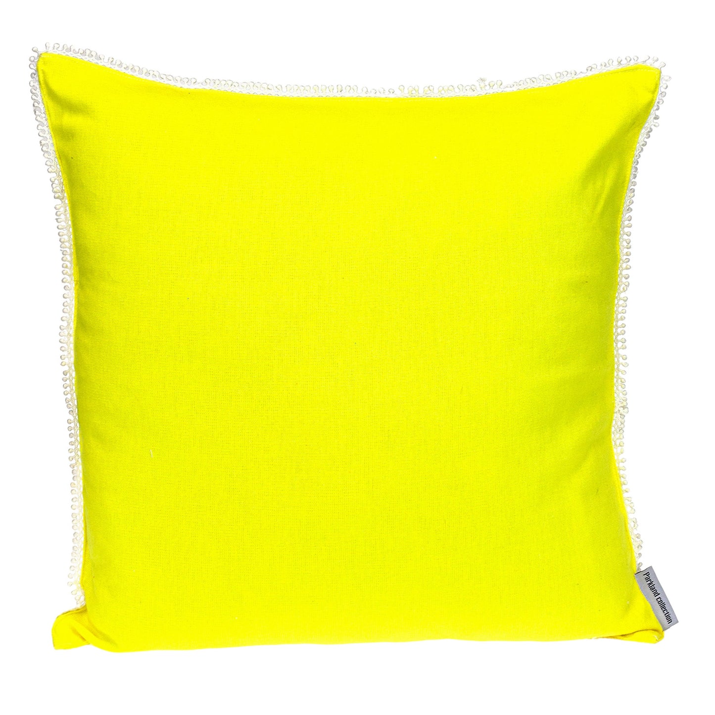 16" Yellow Cotton Throw Pillow