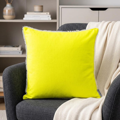 16" Yellow Cotton Throw Pillow