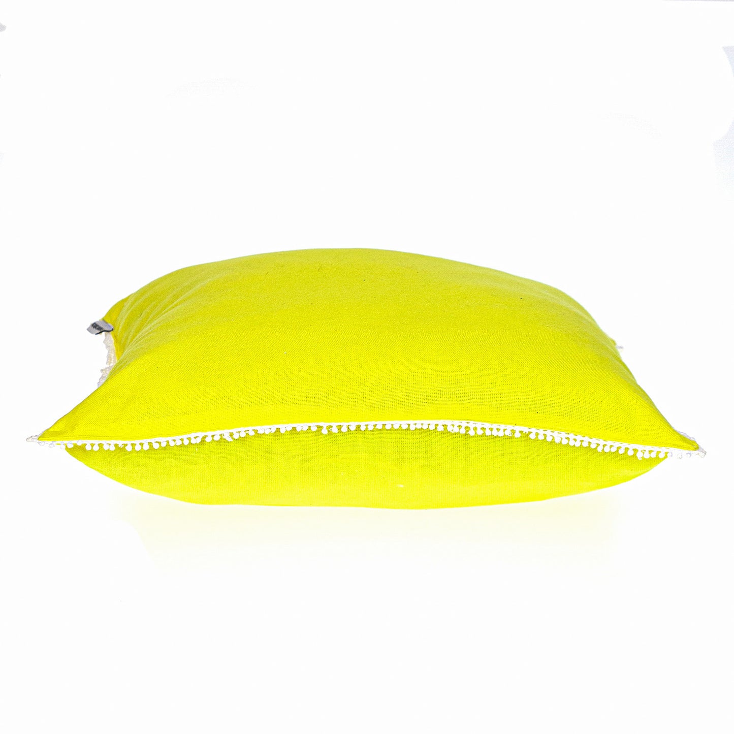 16" Yellow Cotton Throw Pillow