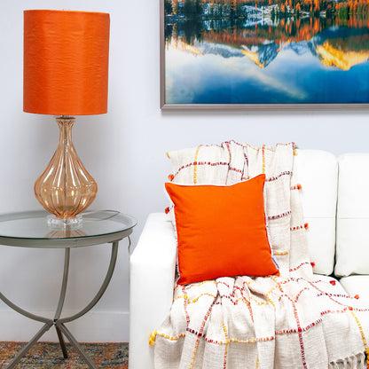 20" Orange Cotton Throw Pillow