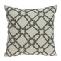 20" Beige and Gray Diamond Cotton Throw Pillow With Embroidery