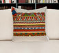 20" Beige and Orange Striped Cotton Blend Throw Pillow With Embroidery