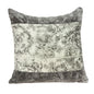 20" Beige and Gray Damask Cotton Throw Pillow
