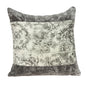 20" Beige And Gray Damask Cotton Throw Pillow