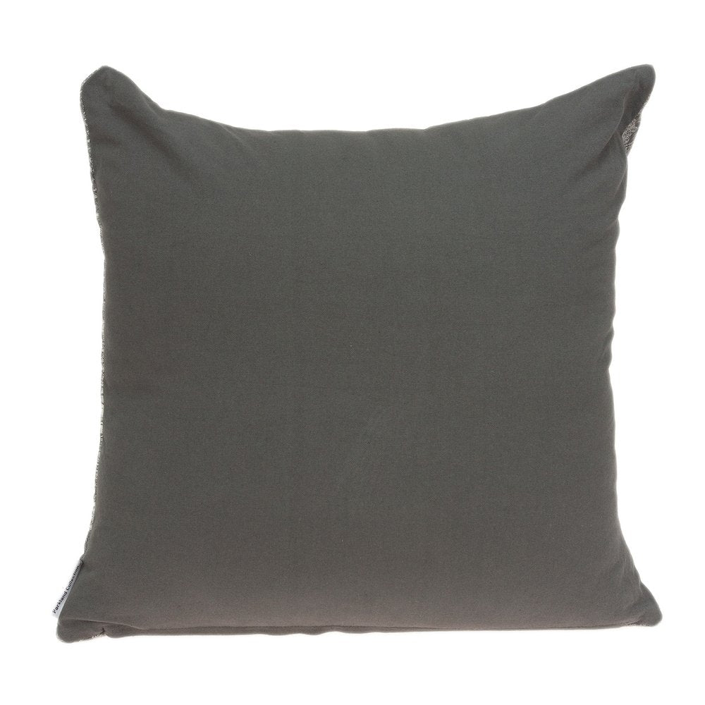 20" Beige And Gray Damask Cotton Throw Pillow