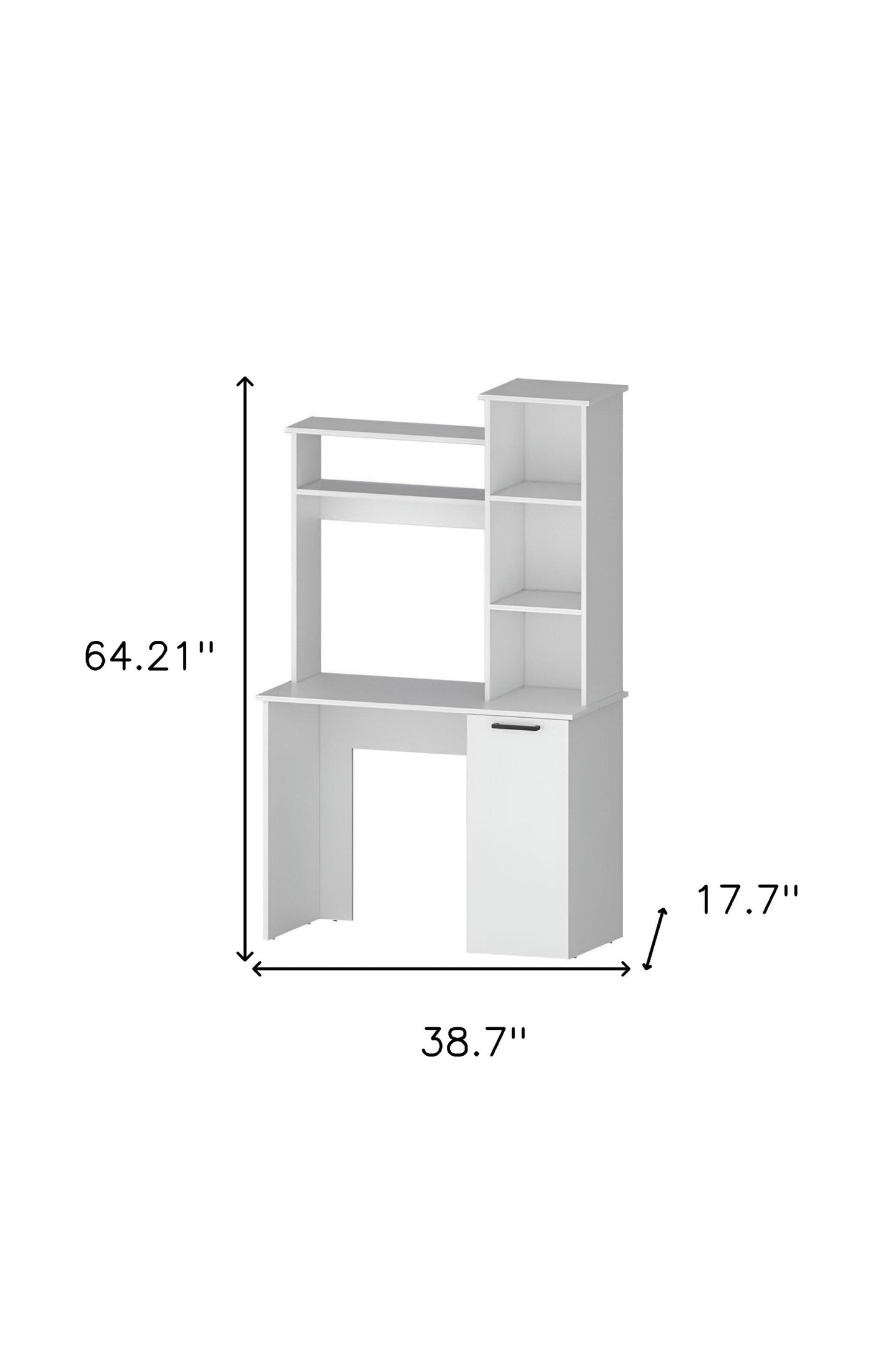 39" White Computer Desk With Hutch