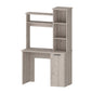 39" Gray Computer Desk With Hutch