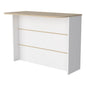 White and Natural 47" Kitchen Island With Storage