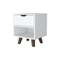 19" White Wood One Drawer Nightstand