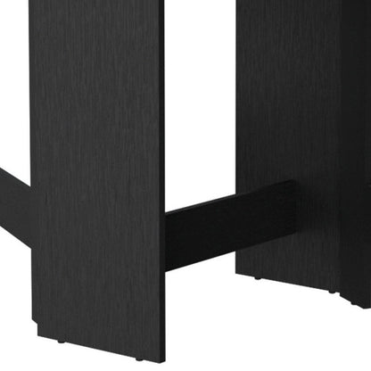 24" Wood Brown And Black Drop Leaf Trestle Base Dining Table