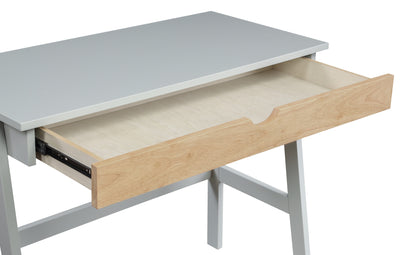 36" Gray and Natural Writing Desk