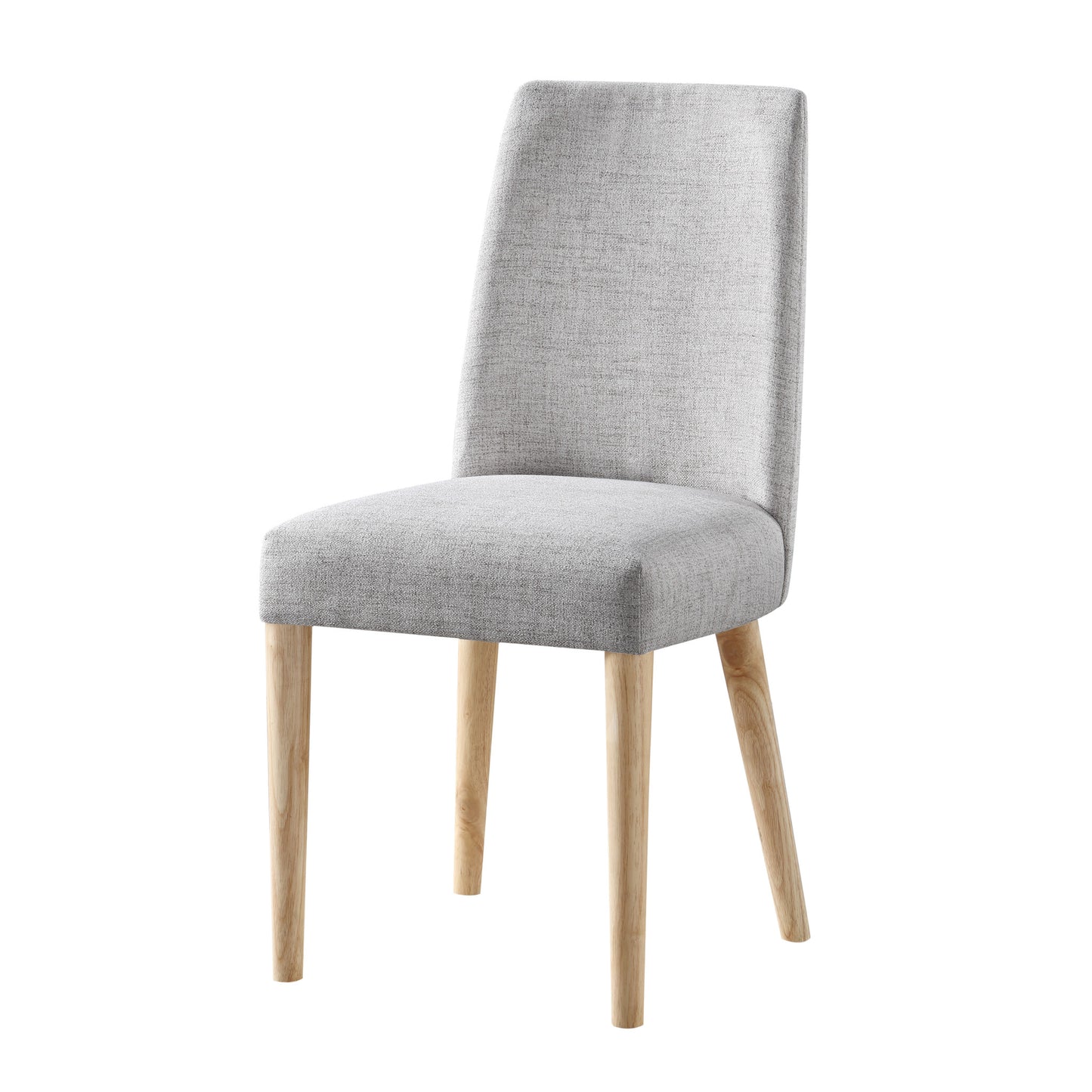 23" Gray And Natural Solid Wood and Upholstered Fabric Parsons Chair