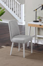 23" Gray And White Solid Wood And Upholstered Fabric Parsons Chair