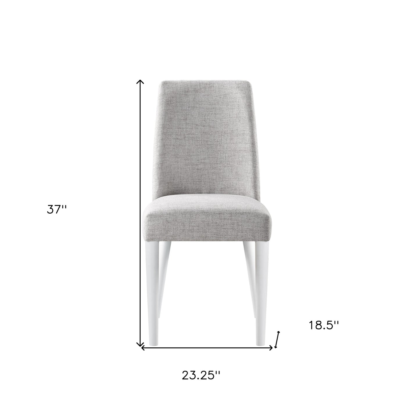 23" Gray And White Solid Wood And Upholstered Fabric Parsons Chair