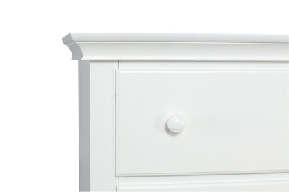 56" White Solid and Manufactured Wood Six Drawer Double Dresser