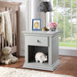 24" Gray Solid Wood and Wood One Drawer Nightstand