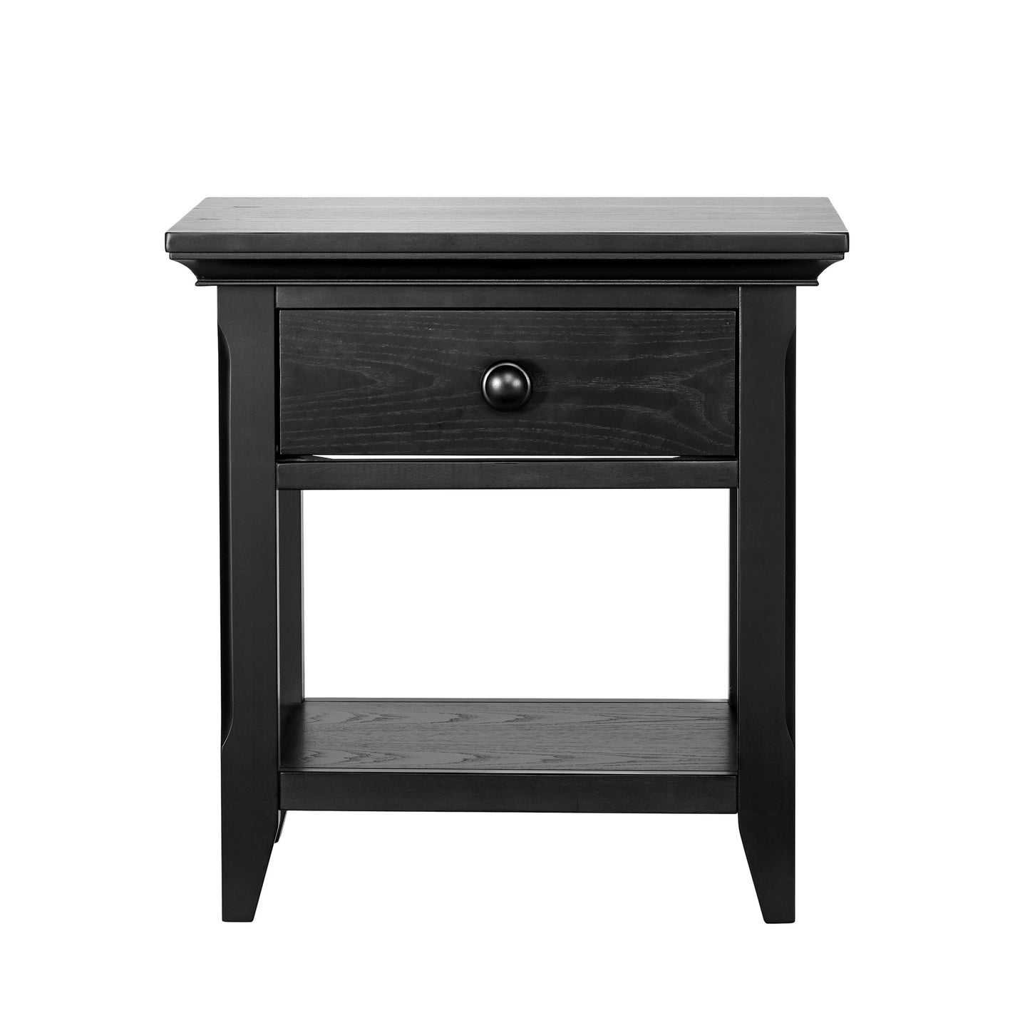 24" Black One Drawer Nightstand