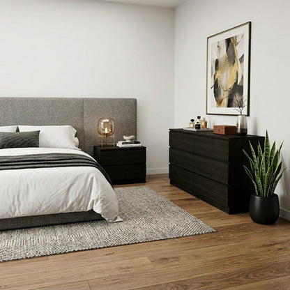 Two Piece Black Bedroom Set