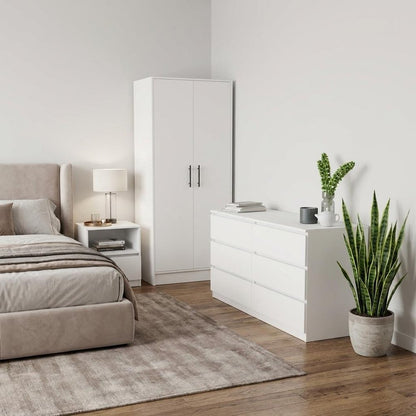 Two Piece White Bedroom Set